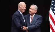 AMLO y Joe Biden en reunión entre los presidentes hace unos meses.