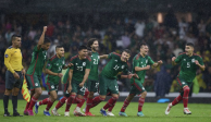 Futbolistas de la Selección Mexicana festejan su pase a la Copa América 2024 después de vencer a Honduras en los cuartos de final de la Liga de Naciones de la Concacaf.