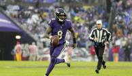 El quarterback Lamar Jackson en un partido de la NFL con los Baltimore Ravens