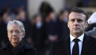 La primera ministra junto al presidente Macron, en un acto el pasado 5 de enero.