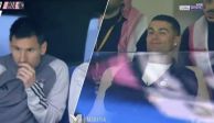 Cristiano Ronaldo se rió cuando las pantallas lo enfocaron a él y a Lionel Messi durante la goleada del Al-Nassr sobre el Inter Miami.