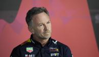 Christian Horner, jefe de Red Bull, durante una conferencia de prensa previa al Gran Premio de Arabia Saudita de F1, el pasado 7 de marzo.