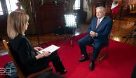 El presidente López Obrador en entrevista con CBS.