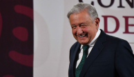 Andrés Manuel López Obrador, presidente de México, durante su intervención en la conferencia de prensa matutina en Palacio Nacional