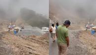 Por deslaves cierran el paso en la supercarretera de Barranca Larga-Ventanilla