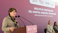 La gobernadora Delfina Gómez Álvarez anunció la reactivación de las obras del Hospital Municipal de Tepotzotlán.