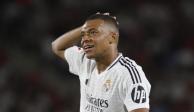 Kylian Mbappé del Real Madrid reacciona en el encuentro ante el Mallorca en el arranque de LaLiga