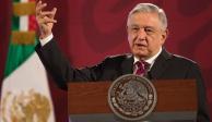 López Obrador en su conferencia de prensa desde Palacio Nacional.