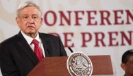 El presidente de México, Andrés Manuel López Obrador, en conferencia matutina, el 18 de mayo de 2020.