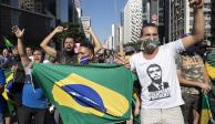 “Bolsonaristas” protestan contra la Justicia brasileña, ayer, en Sao Paulo.