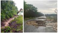 Las fuertes lluvias ocasionadas por la tormenta tropical Cristóbal dañaron también caminos alimentadores en Campeche, Chiapas y Tabasco.