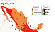 Semana 25 del semáforo de riesgo epidemiológico por estados