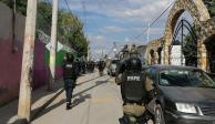 Elementos de las Fuerzas Armadas despliegan un operativo en Celaya, el pasado sábado.