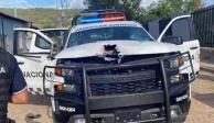 Así quedó la camioneta atacada en la zona carretera de Jalisco.