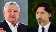 (Izq. a der.) El presidente de México, Andrés Manuel López Obrador y el primer ministro de Canadá, Justin Pierre James Trudeau