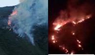 Autoridades aún no logran controlar el fuego en la Sierra de las Gomas.