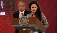 Al frente, Luisa María Alcalde, secretaria del Trabajo; atrás, Presidente Andrés Manuel López Obrador