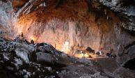Vista interior de la Cueva del Chiquihuite, ubicada en Zacatecas.