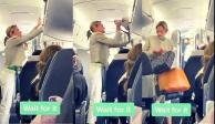 Mujer abandona el avión entre aplausos de los pasajeros