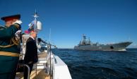 Putin durante la celebración de la Marina