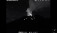 Vista del volcán, la madrugada del 27 de julio de 2020
