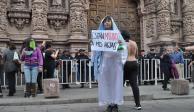 Colectivos feministas protestan en el centro de la capital zacatecana, en solidaridad con las movilizaciones del Día Internacional de la Mujer, en marzo pasado.