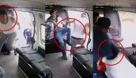 El sujeto de blanco es quien intentó asaltar a los pasajeros de la unidad.