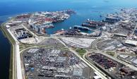Vista aérea del puerto de Veracruz.