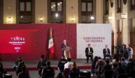 El Presidente de México durante una conferencia de prensa en Palacio Nacinal.
