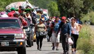 Migrantes centroamericanos en su recorrido hacia EU.