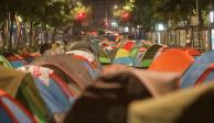 El Frente Nacional AntiAMLO comenzó una manifestación pacífica y estableció un campamento en la Avenida Juárez.