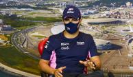 El piloto tapatío durante una conferencia de prensa el jueves de cara al Gran Premio de Rusia.