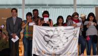 Estudiantes de la Escuela Nacional de Antropología e Historia (ENAH), pidieron un alto al acoso sexual, durante una protesta en el Museo Nacional de Antropología, el pasado 13 de septiembre de 2018.