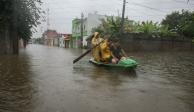 Inundaciones en Villahermosa por lluvias y desfogue de presa Peñitas