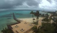 Así luce el clima de Cancún a las 14:00 hrs del 6 de octubre, con la presencia del huracán Delta.