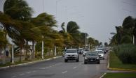 Fuertes vientos ya se sienten en Campeche producto de la cercanía del huracán Delta, el cual se prevé toque tierra las primeras horas del día mañana.