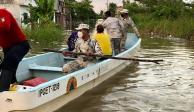 La Guardia Nacional auxilia en el rescate de personas afectadas por las lluvias.