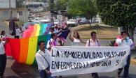 Dos jóvenes homosexuales integrantes de la  Organización de Gays Guerrerense en la lucha Contra el Sida  marcharon por las principales calles de la capital del estado