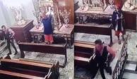 Dos sujetos fingen rezar en capilla para robarse la cruz del sagrario en Catedral de Monterrey.
