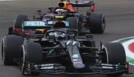 Los monoplazas de Valtteri Bottas y Max Verstappen el pasado domingo en el Gran Premio de F1 de Emilia-Romaña.