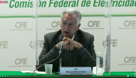 Manuel Bartlett, director general de la CFE, en conferencia de prensa.