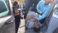 Al menos tres agentes someten a un comerciante en Celaya, Guanajuato, por una supuesta orden de aprehensión.