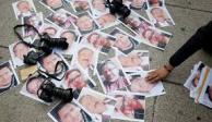 Protesta por periodistas asesinados en México.