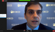 Alberto González Pandiella, economista para Costa Rica y México de la OCDE en videoconferencia.