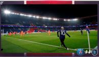 Una acción del partido del PSG en la Champions League
