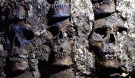 Cráneos humanos que forman parte del Huei Tzompantli