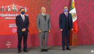 De izq. a der.: Arturo Reyes, nuevo director del IPN, el Presidente Andrés Manuel López Obrador y el titular de la SEP, Esteban Moctezuma