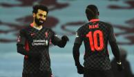 Mohamed Salah y Sadio Mané festejan un gol del Livepool .
