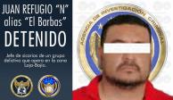 Juan Refugio “N”, alias “El Barbas”, fue detenido por la Fiscalía General del Estado de Guanajuato.