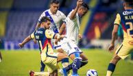 Una acción del duelo entre América y Puebla, de la Jornada 5 de la Liga MX